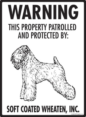 Soft Coated Wheaten Terrier - Warning! Property Sign