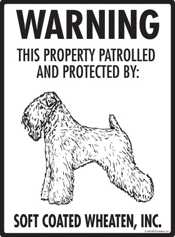 Soft Coated Wheaten Terrier - Warning! Property Sign