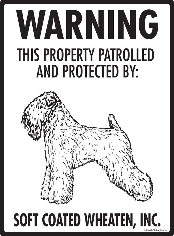 Soft Coated Wheaten Terrier - Warning! Property Sign