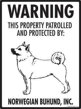 Norwegian Buhund - Warning! Property Sign