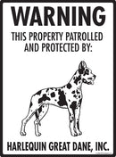 Harlequin Great Dane - Warning! Property Sign