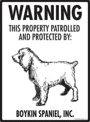 Boykin Spaniel - Warning! Property Sign