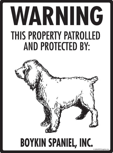 Boykin Spaniel - Warning! Property Sign
