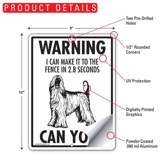 Afghan Hound! Make It To Fence or Door Signs (9" x 12")