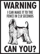 Afghan Hound - Warning! Fence Sign