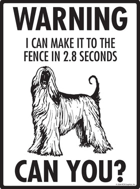Afghan Hound - Warning! Fence Sign