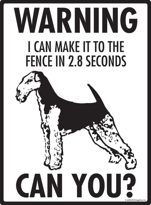 Airedale - Warning! Fence Sign