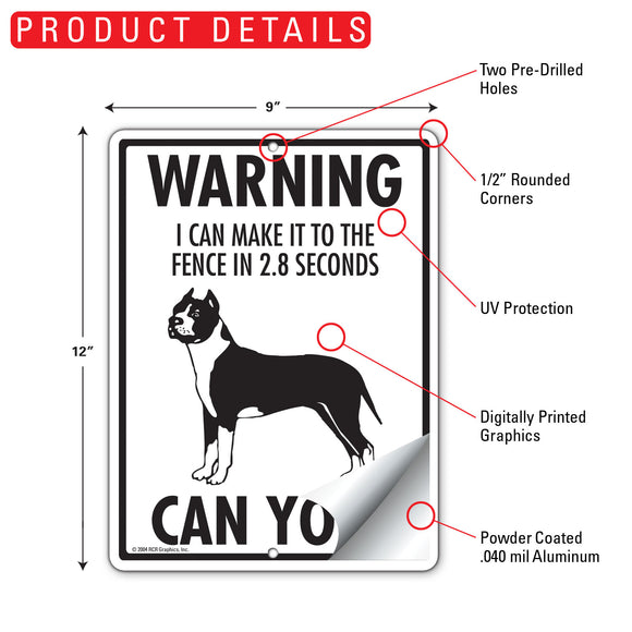American Staffordshire Terrier! Make It To Fence or Door Signs