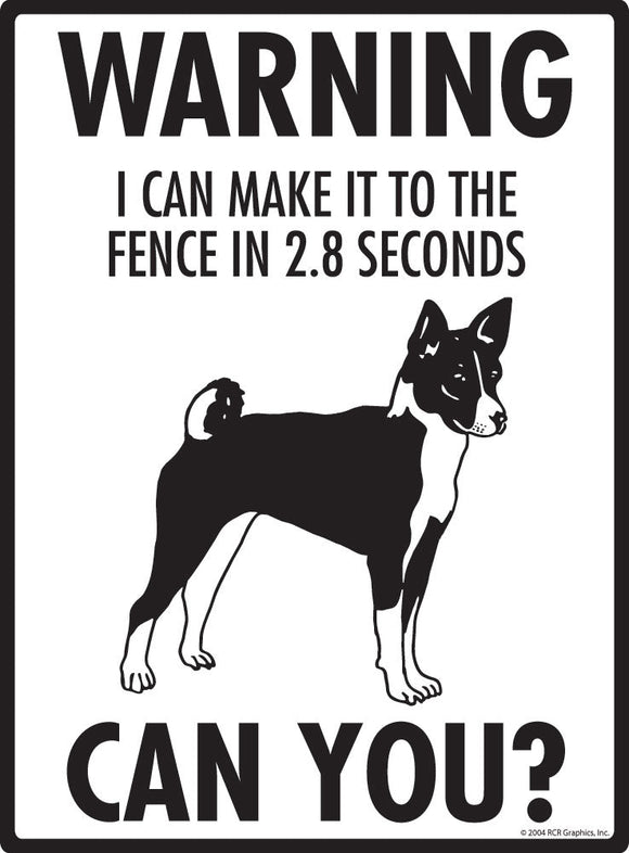 Basenji - Warning! Fence Sign