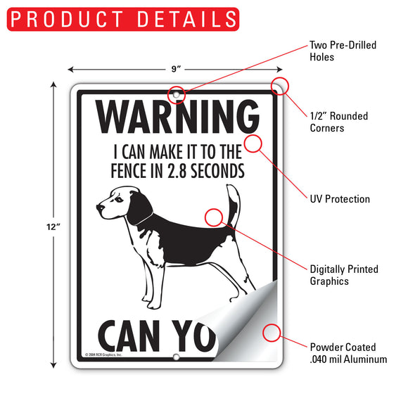 Beagle! Make It To Fence or Door Signs (9" x 12")
