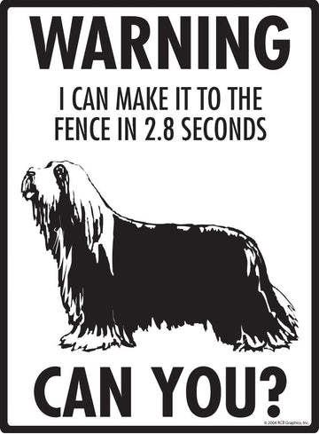 Bearded Collie Make It To Fence or Door Signs (9" x 12") - 0