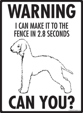 Bedlington Terrier - Warning! Fence Sign