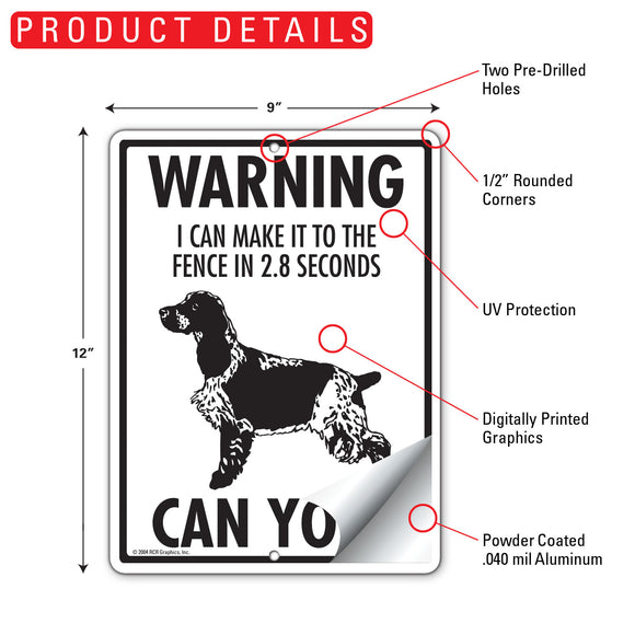 English Cocker Spaniel! Make It To Fence or Door Signs (9" x 12")