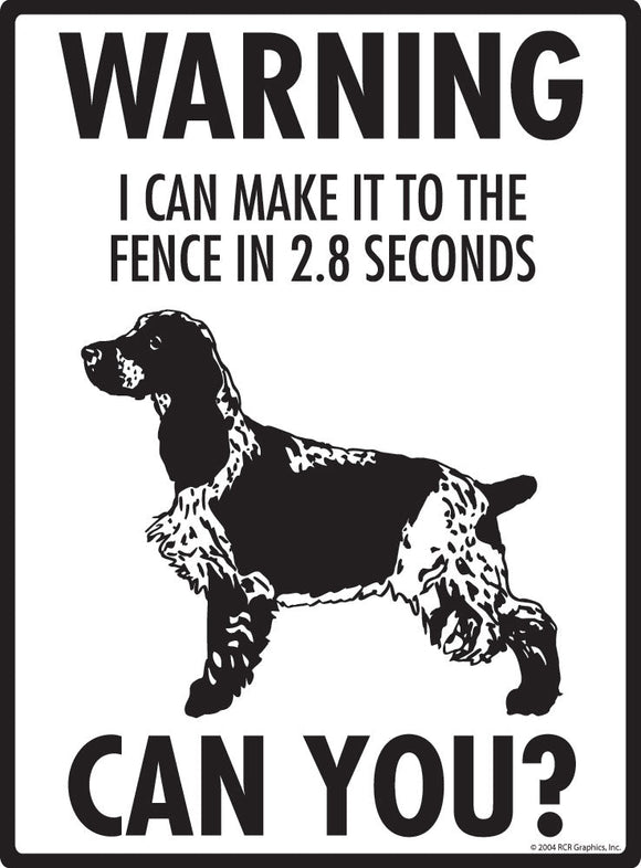 English Cocker Spaniel - Warning! Fence Sign