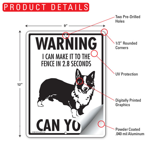 Corgi! Make It To Fence or Door Signs (9" x 12")
