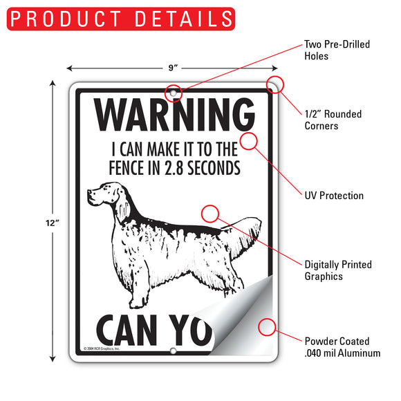 English Setter! Make It To Fence or Door Signs (9" x 12")