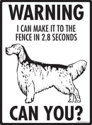 English Setter - Warning! Fence Sign