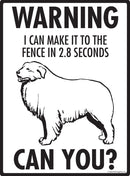 Great Pyrenees - Warning! Fence Sign
