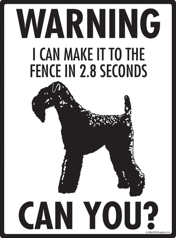 Kerry Blue Terrier - Warning! Fence Sign