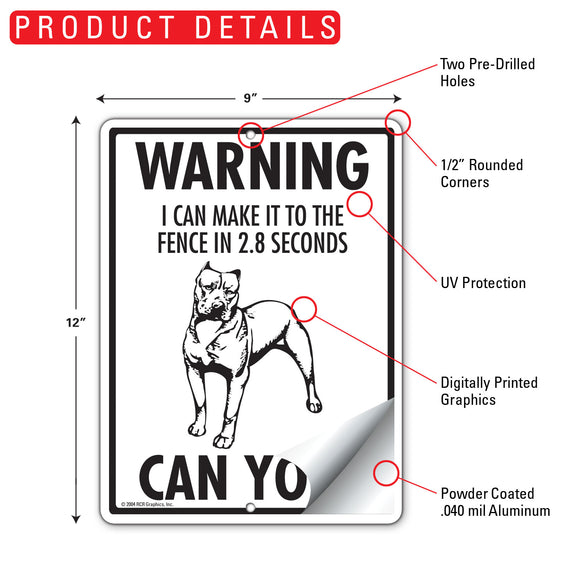 Pit Bull Terrier! Make It To Fence or Door Signs (9" x 12")