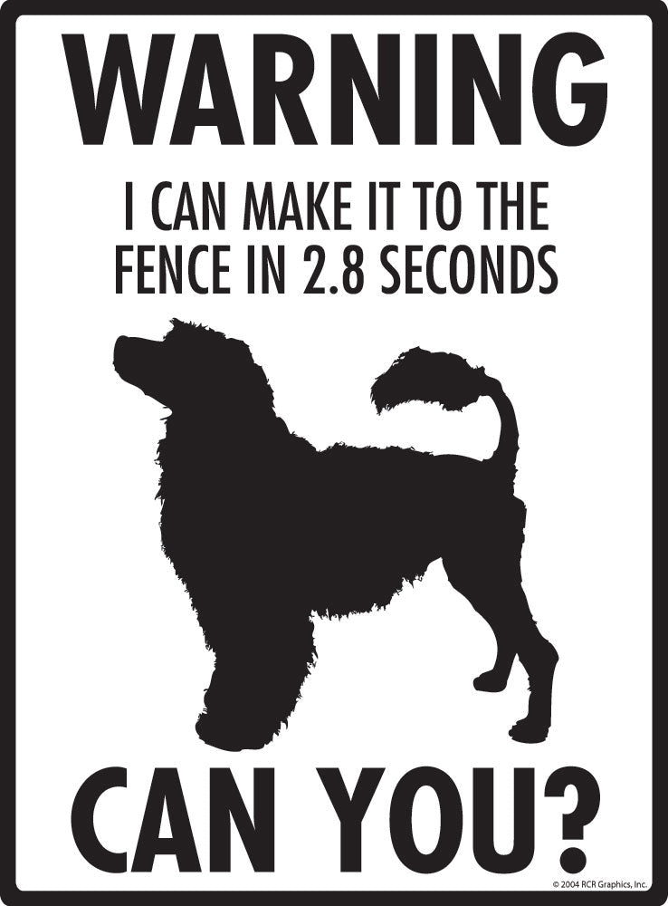 Portuguese Water Dog - Warning! Fence Sign