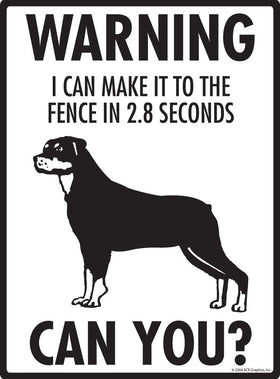 Rottweiler - Warning! Fence Sign