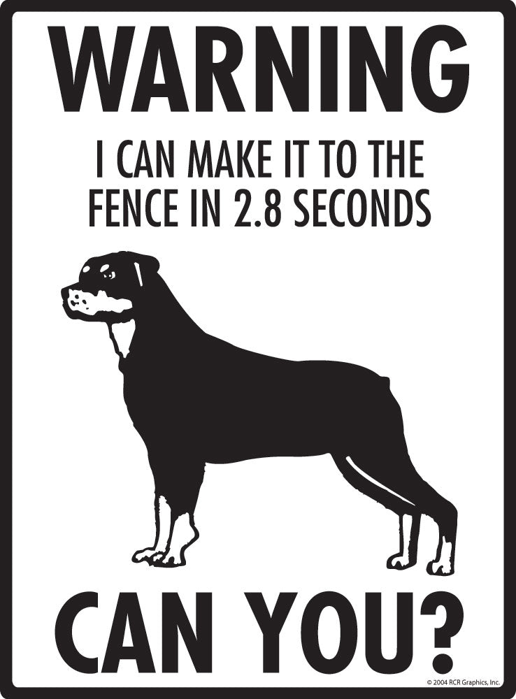 Rottweiler - Warning! Fence Sign