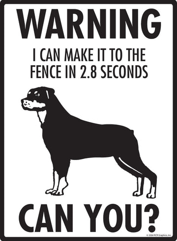 Rottweiler Make It To Fence or Door Signs (9" x 12") - 0