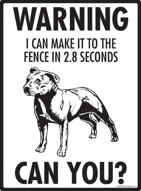 Staffordshire Bull Terrier - Warning! Fence Sign