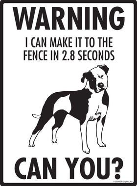 American Bulldog - Warning! Fence Sign