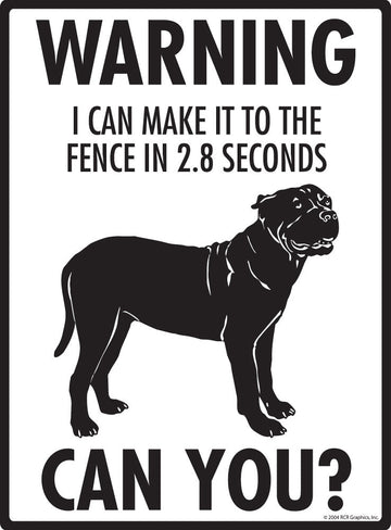 Presa Canario - Warning! Fence Sign