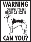 Borzoi - Warning! Fence Sign
