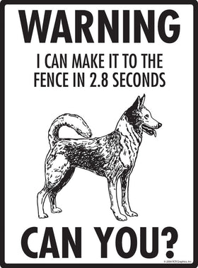 Canaan Dog - Warning! Fence Sign
