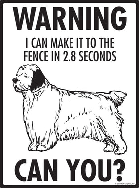 Clumber Spaniel - Warning! Fence Sign