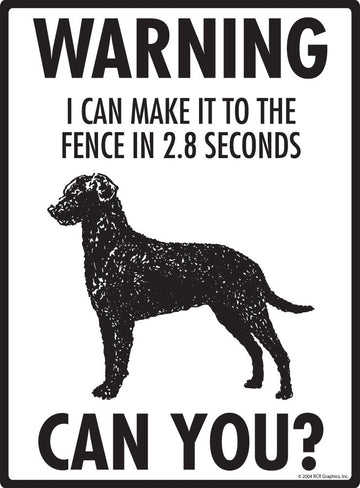 Curly-Coated Retriever - Warning! Fence Sign