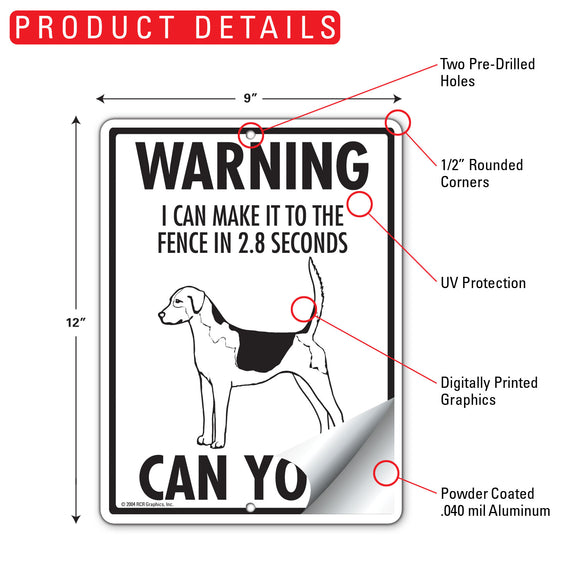 English Foxhound! Make It To Fence or Door Signs (9" x 12")