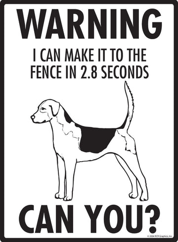 English Foxhound Make It To Fence or Door Signs (9" x 12") - 0