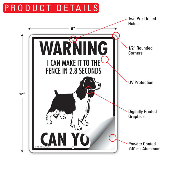 English Springer Spaniel! Make It To Fence or Door Signs (9" x 12")