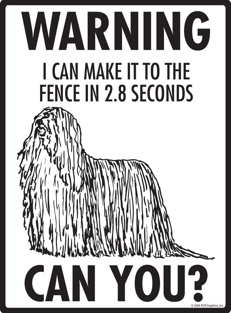 Komondor - Warning! Fence Sign