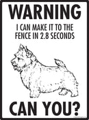 Norwich Terrier - Warning! Fence Sign