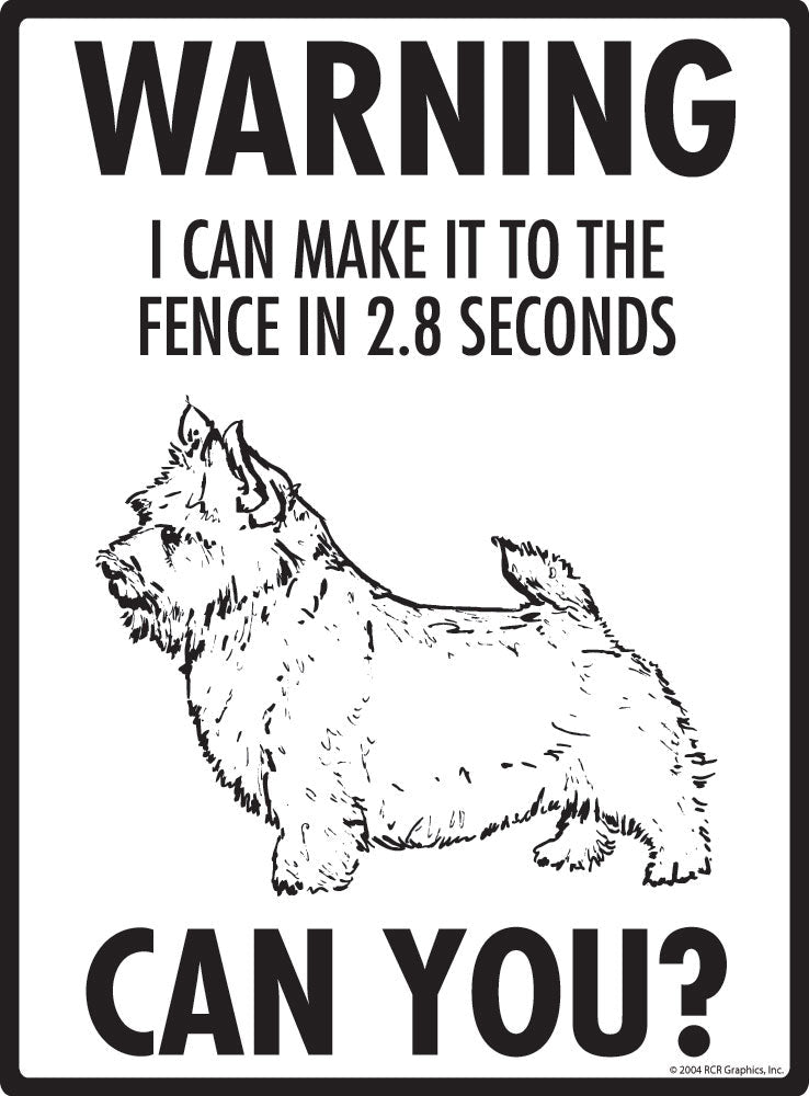 Norwich Terrier - Warning! Fence Sign