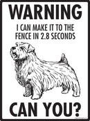 Norfolk Terrier - Warning! Fence Sign