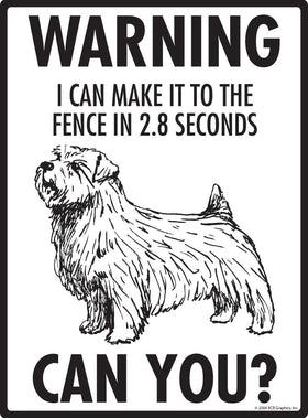 Norfolk Terrier - Warning! Fence Sign
