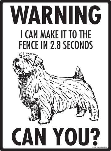 Norfolk Terrier - Warning! Fence Sign