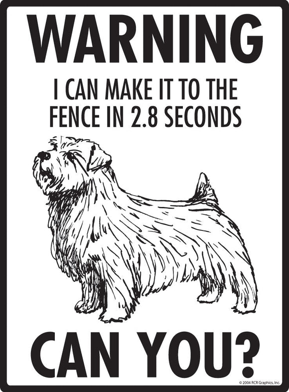 Norfolk Terrier Make It To Fence or Door Signs (9" x 12")