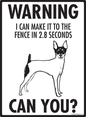 Toy Fox Terrier Make It To Fence or Door Signs (9" x 12") - 0