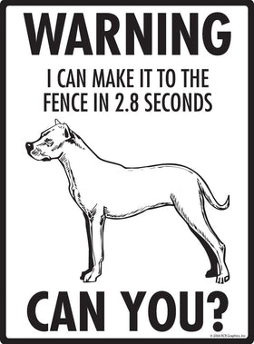 Dogo Argentino - Warning! Fence Sign
