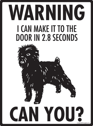 Affenpinscher Make It to the Fence or Door Aluminum Sign - 9x12 Inch, Weatherproof, Yard - 0