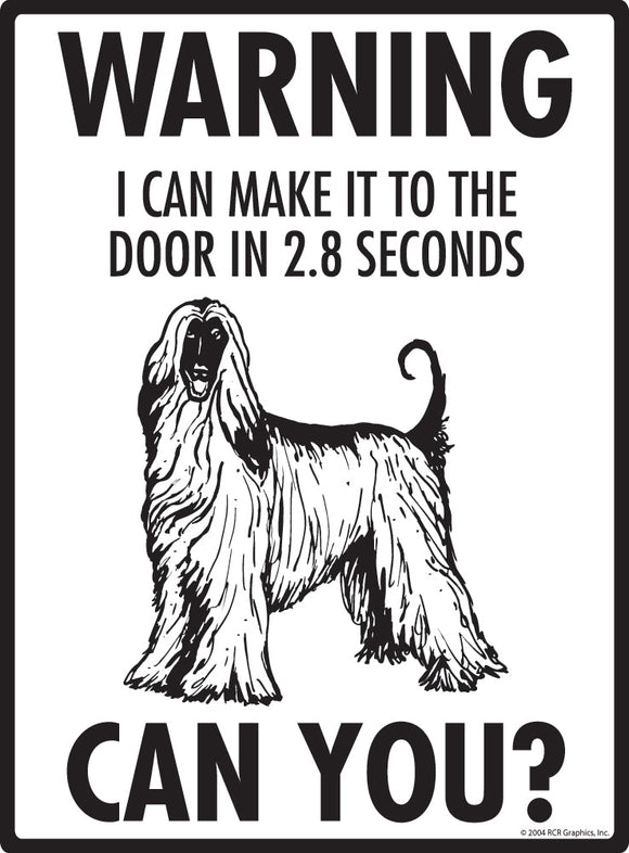 Afghan Hound Make It To Fence or Door Signs (9" x 12")