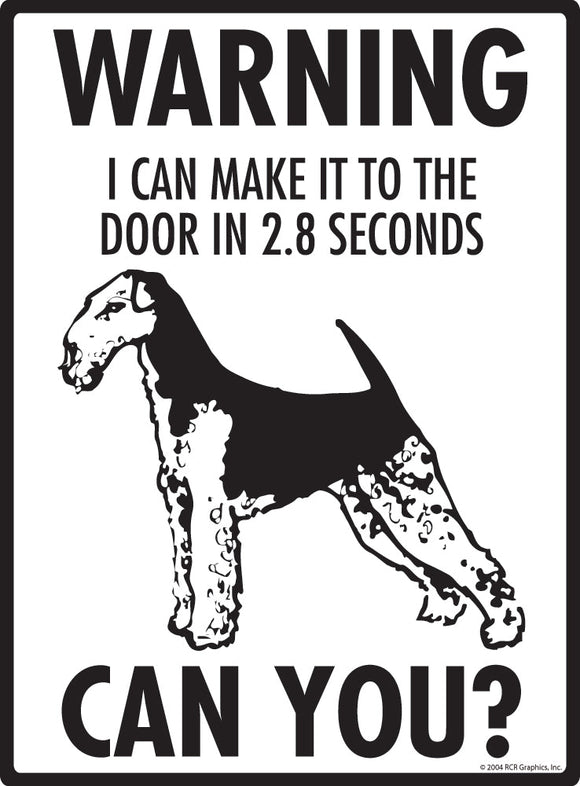 Airedale Terrier Make It To Fence or Door Signs (9" x 12")